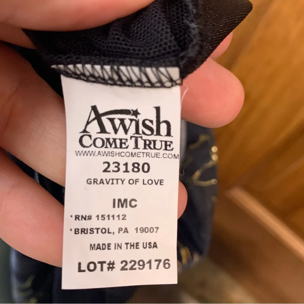 A Wish Come True girls medium black/gold lyrical acro dance costume leotard